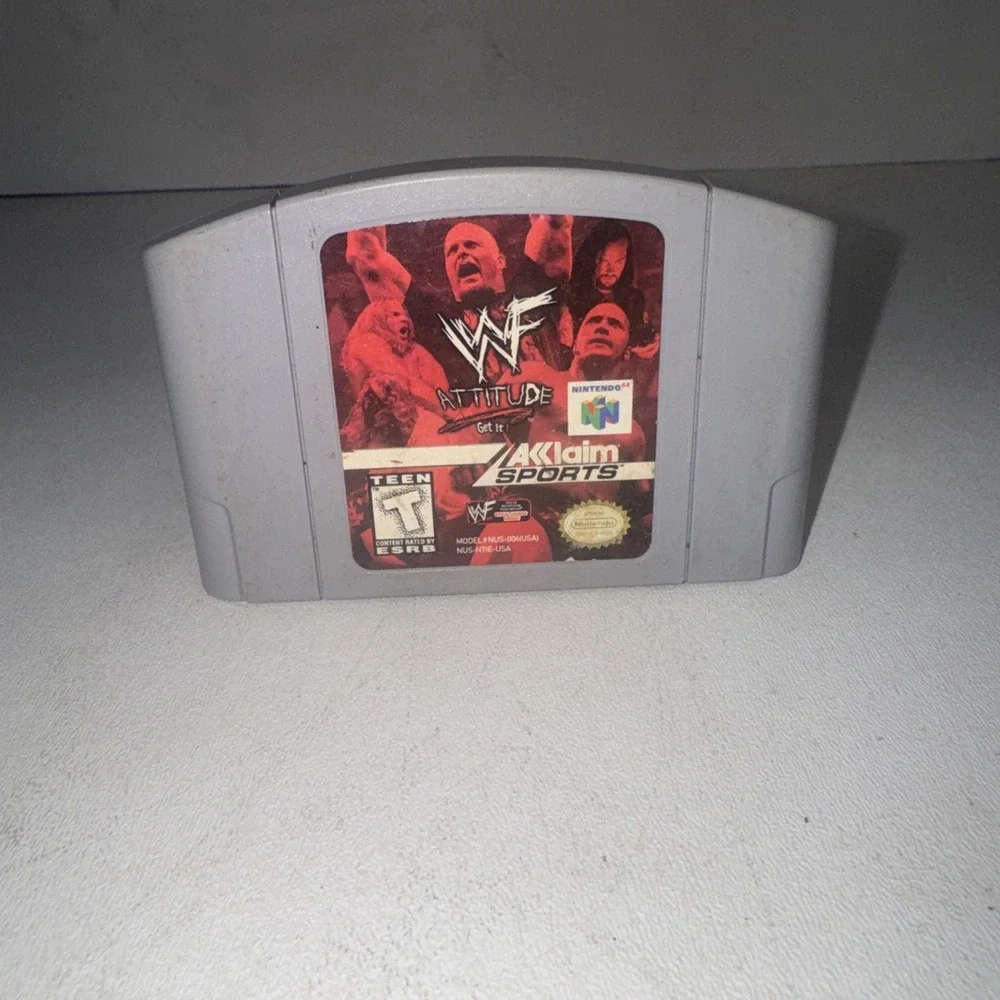 WWF Attitude (Nintendo 64 N64, 1999) Authentic Cartridge Only Tested WWE
